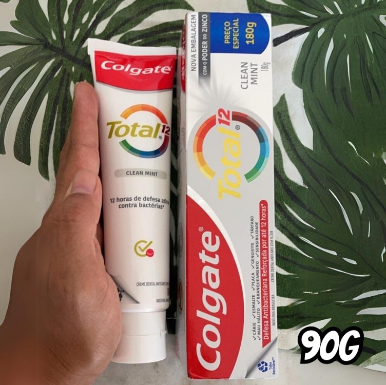 Creme Dental Colgate Total 12 Clean Mint 90g, Branco na Amazon
