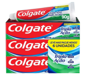 Creme Dental Colgate Tripla Ação Menta Original 90g 6 unidades na Amazon