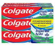 Creme Dental Colgate Tripla Ação Menta Original 90g – 6 unidades na Amazon
