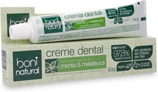Creme Dental com óleos naturais de Menta e Melaleuca Vegano e Natural, Sem Flúor, Sem Triclosan, Boni Natural, Branco na Amazon