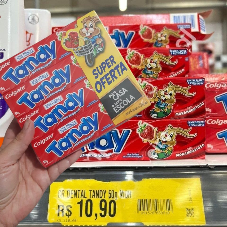 Creme Dental Infantil Colgate Tandy Morangostoso 50g 4 unidades na Amazon