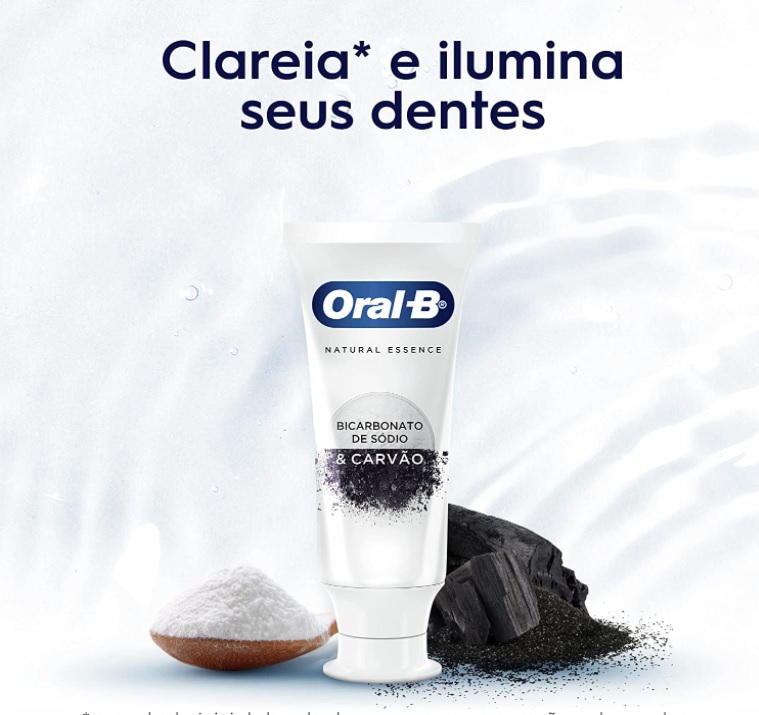 Creme Dental Oral-B Natural Essence Bicarbonato De Sódio e Carvão 90g na Amazon