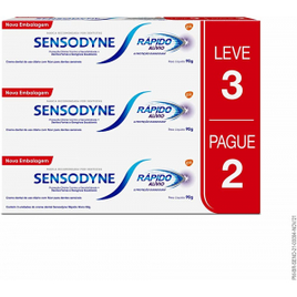 Creme Dental Sensodyne Rápido Alívio Leve 3 Pague 2 (90g cada) na Amazon