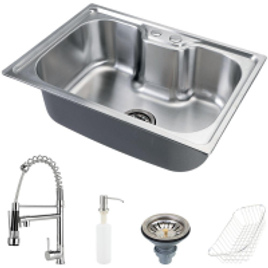 Cuba Para Cozinha Gourmet Pia Aço Inox Com Acessórios Nawa 50cm E Torneira Gourmet Munim Pingoo.casa na Casas Bahia