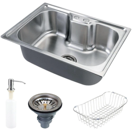 Cuba para Cozinha Gourmet Pingoo.Casa Pia Aço Inox com Acessórios Nawa 50x40 cm na Casas Bahia