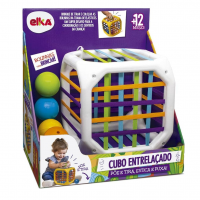 Cubo Entrelaçado, Elka, Cubo Branco Com Elásticos Coloridos/bolinhas Amarela, Azul, Laranja, Verde na Amazon