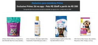 Cupom R$ 50 OFF a partir de R$ 200 Pets – Amazon na Amazon