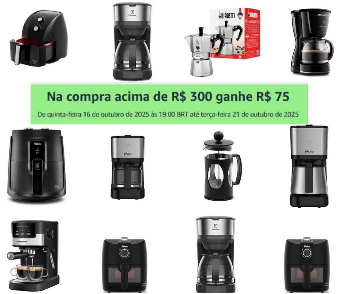 Cupom R$ 75 OFF acima de R$ 300 na Amazon na Amazon