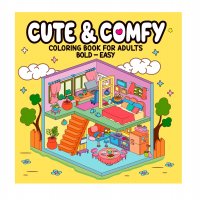 Cute & Comfy Coloring Book For Adults - Bold Easy - Livro De Colorir Adulto Capa Comum – 18 Dezembro 2024 na Amazon