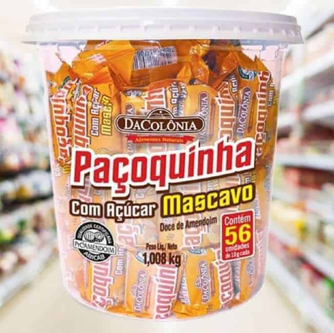 Da Colonia Paçoca Rolha C/ Açucar Mascavo Pote C/56 Und Dacolonia na Amazon