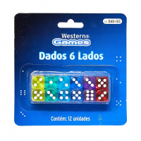 Dados 6 Lados Kit 12 Peças, Western, Multicor na Amazon