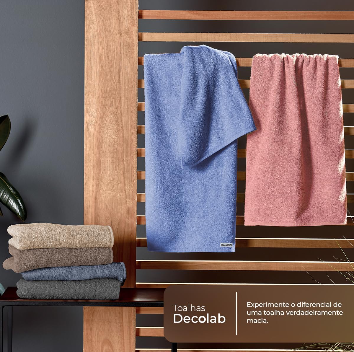 Decolab Jogo de Toalhas 100% Algodão Premium (Marrom e Rosa, 4 Peças) na Amazon