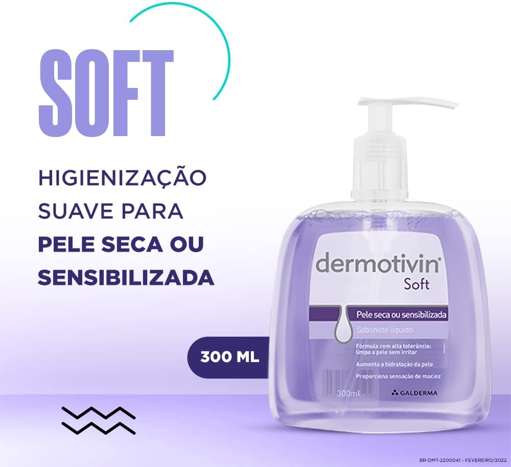 Dermotivin Sabonete Líquido Facial Pele Seca Ou Sensibilizada Soft 300ml na Amazon