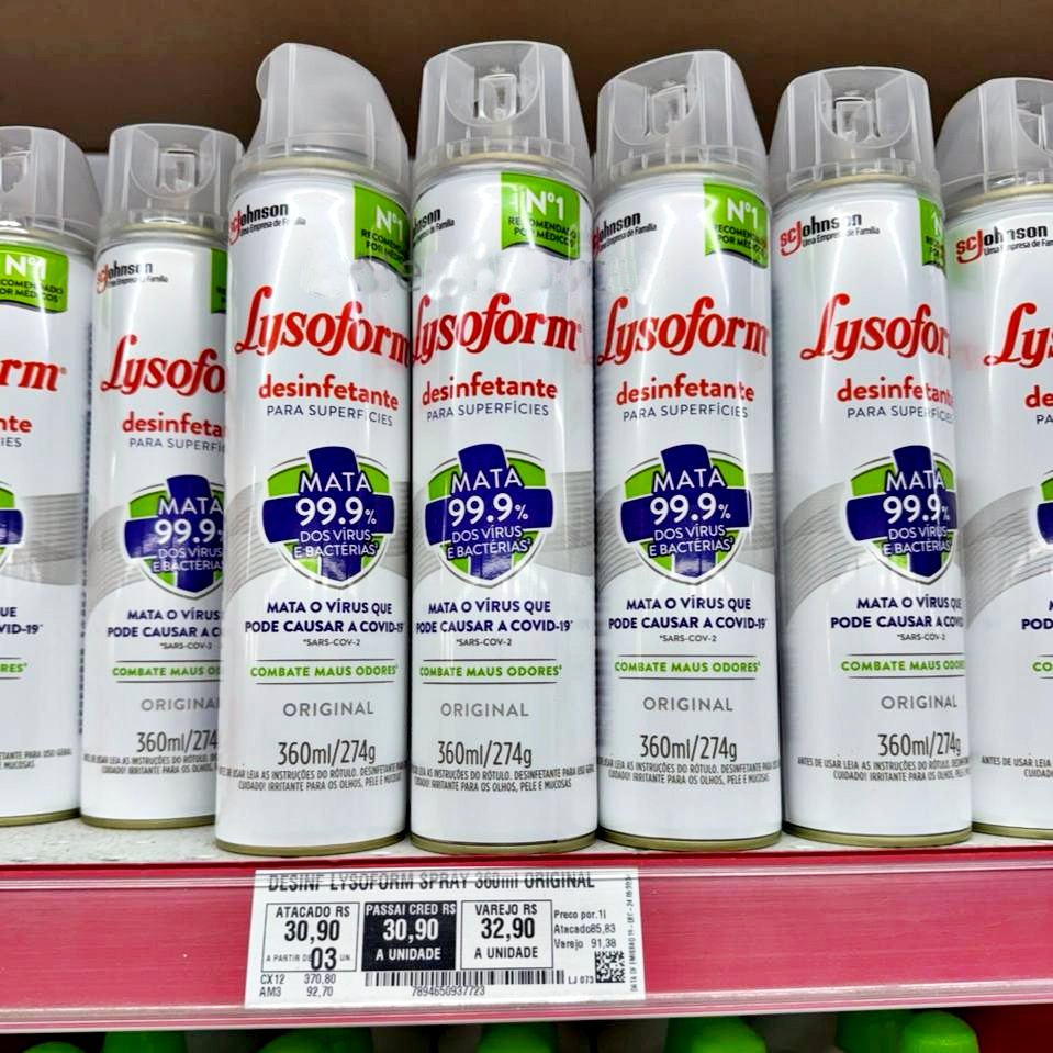 Desinfetante Aerossol Lysoform Original 432ml na Amazon