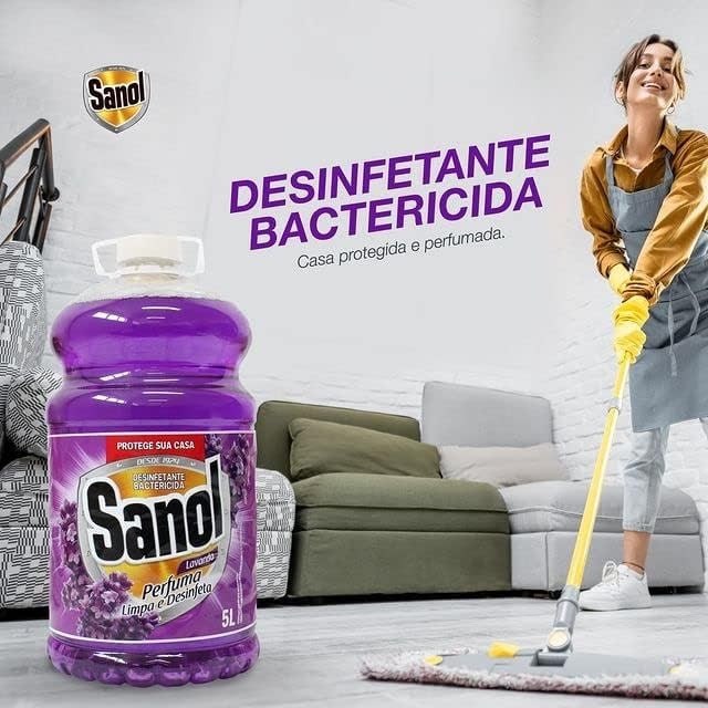 Desinfetante Líquido para uso Geral, Lavanda, Sanol, 5 Litros, Roxo na Amazon