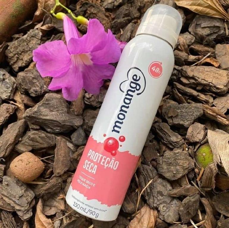 Desodorante Aerossol Antitranspirante Monange Feminino Proteção Seca, Monange 150ml na Amazon