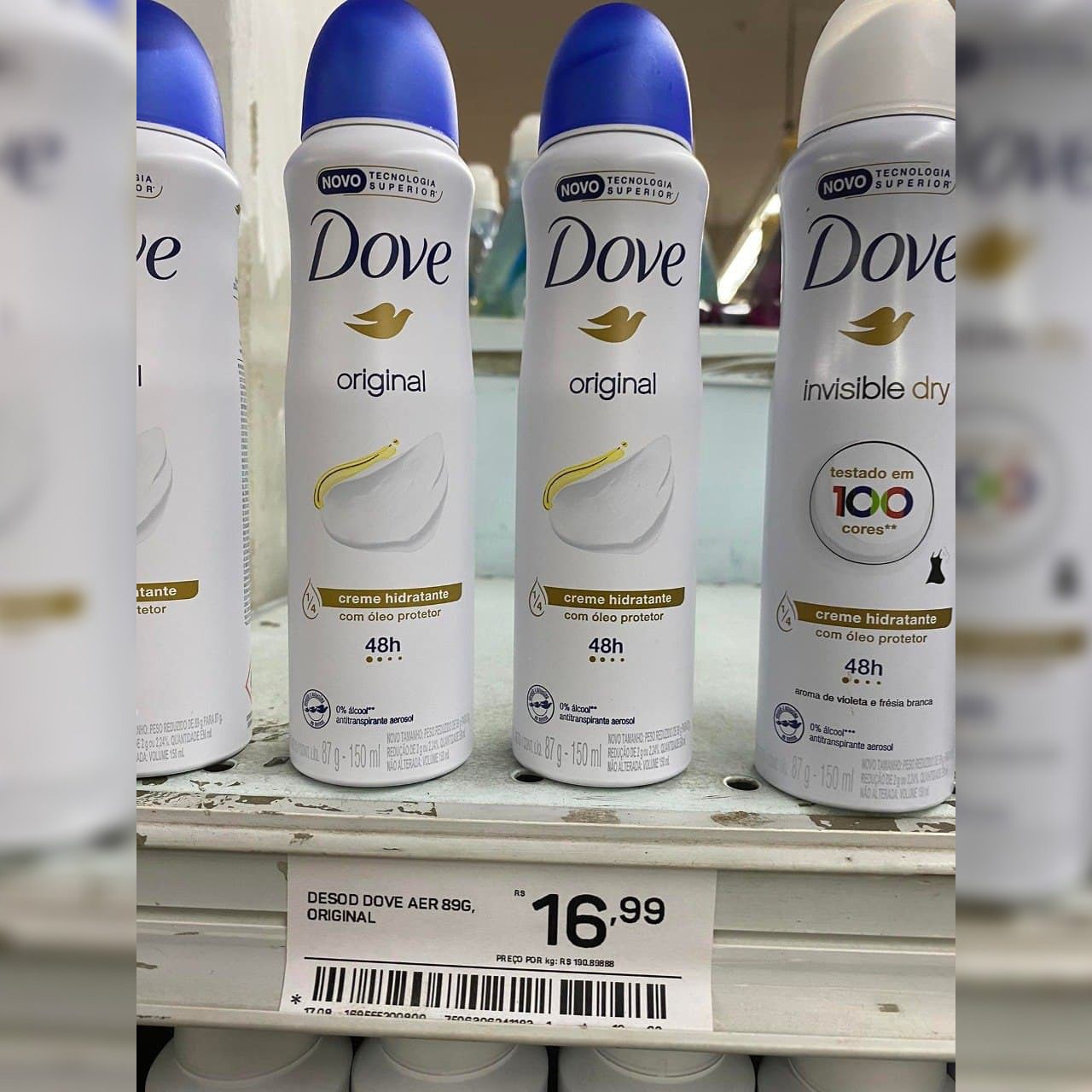 Desodorante Antitranspirante Aerosol Dove Original 150ml na Amazon