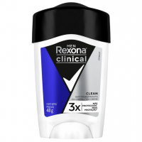 Desodorante Antitranspirante Rexona Clinical Clean Masculino Azul 48g na Drogaria Araujo