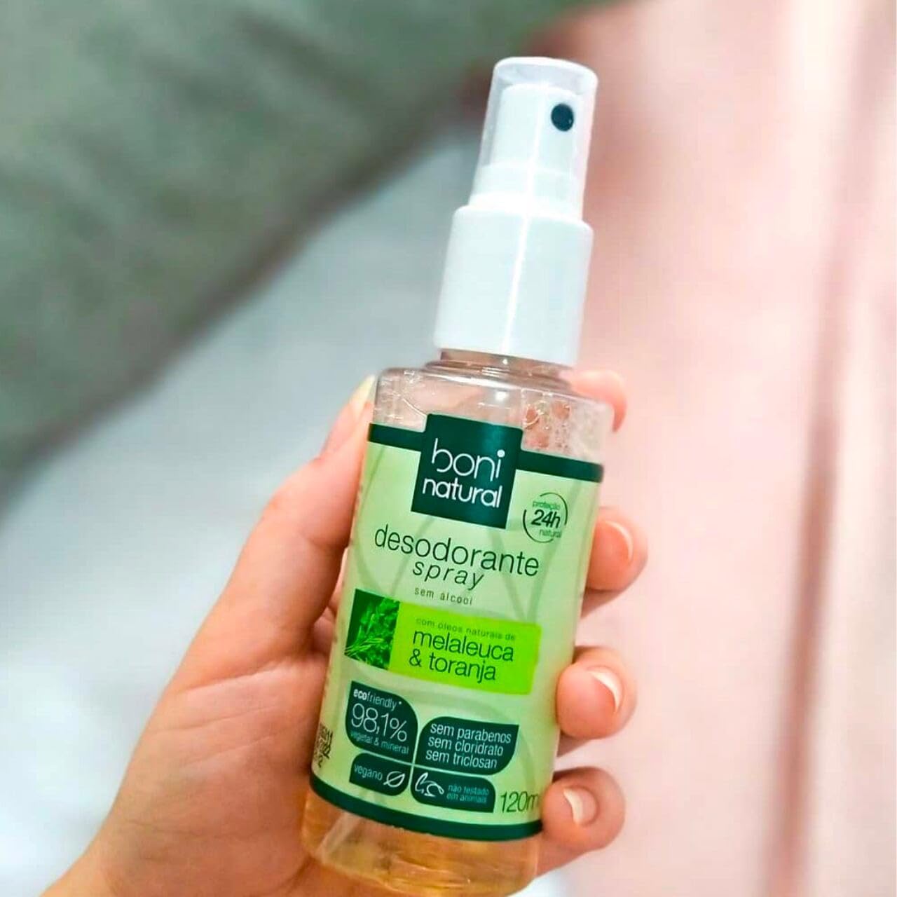 Desodorante Natural e Vegano com óleos essenciais de Melaleuca e Toranja, 24h de proteção, Sem Alumínio, Sem Parabeno, Boni Natural, Transparente na Amazon