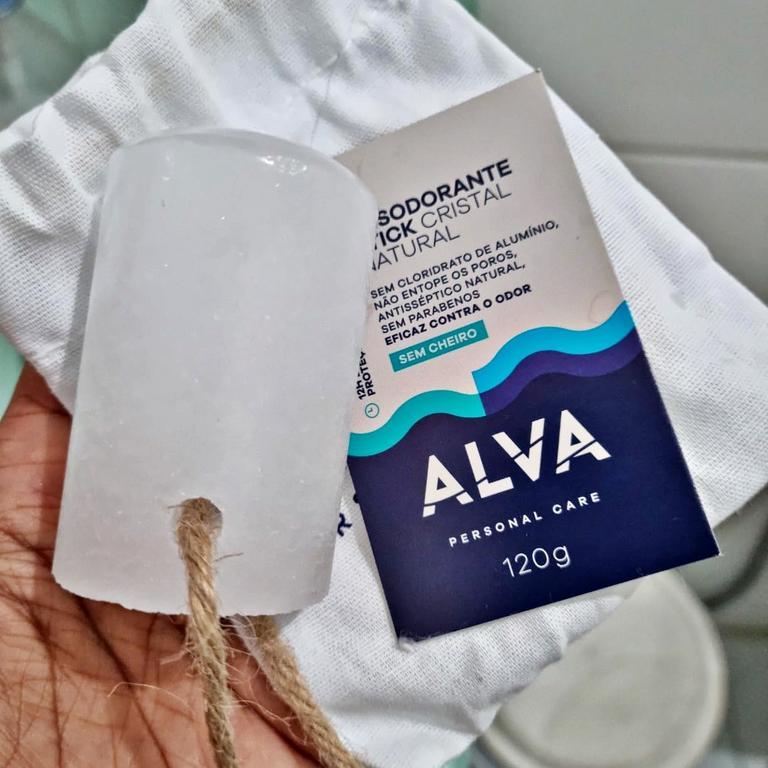 Desodorante Stick Cristal Sem Embalagem Alva – 120g na Amazon
