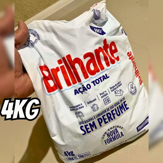 Detergente em Pó Brilhante Sem Perfume 4kg na Amazon