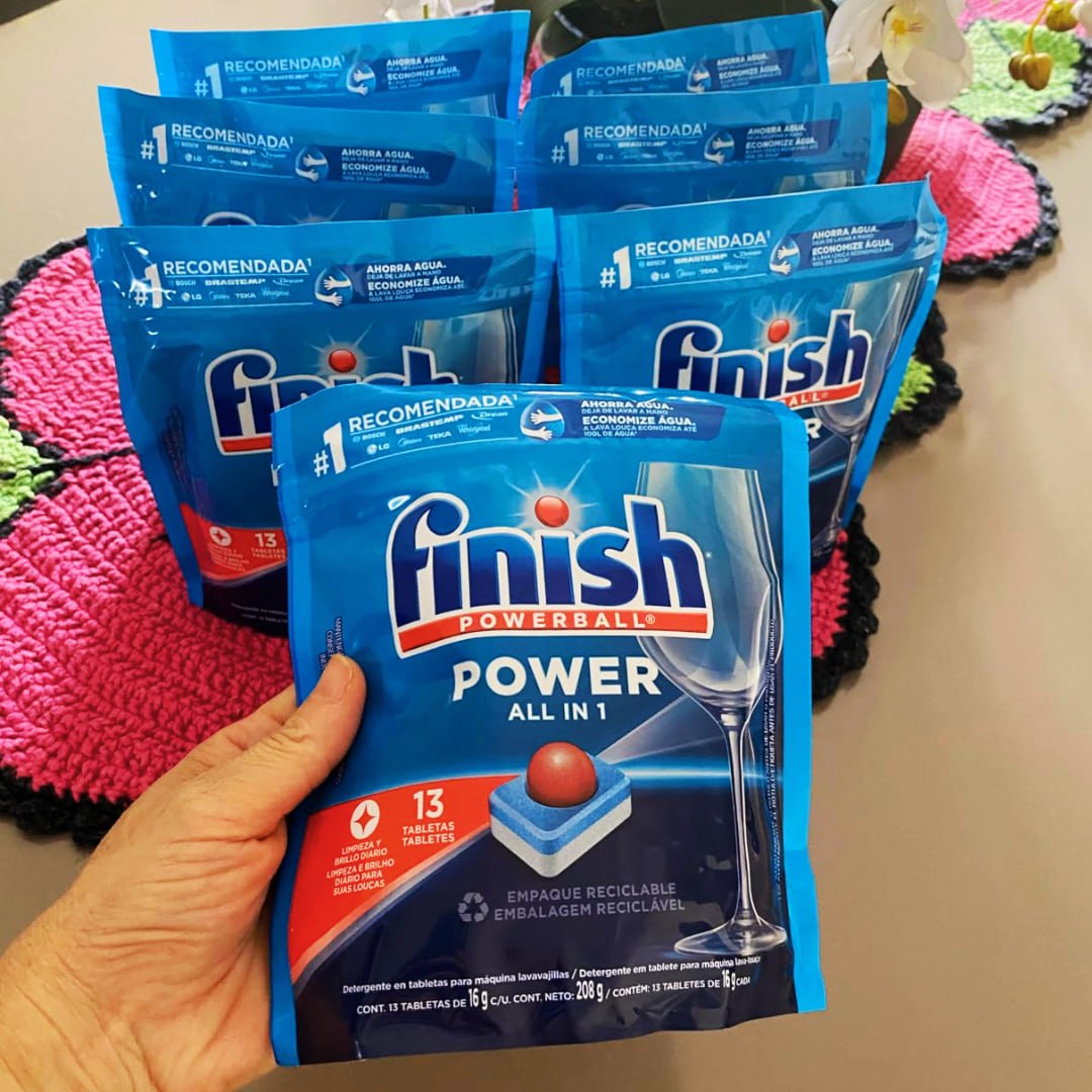Detergente para Lava Louças em tabletes Finish Embalagem Econômica com 91 tabletes Powerball na Amazon