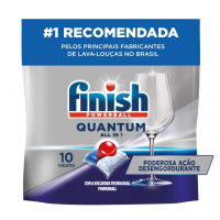 Detergente Para Lava Louças Em Tabletes Finish Quantum All In 1 Com 10 Unidades na Amazon