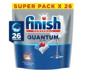 Detergente para Lava Louças em tabletes Finish Quantum All in 1 com 26 unidades na Amazon