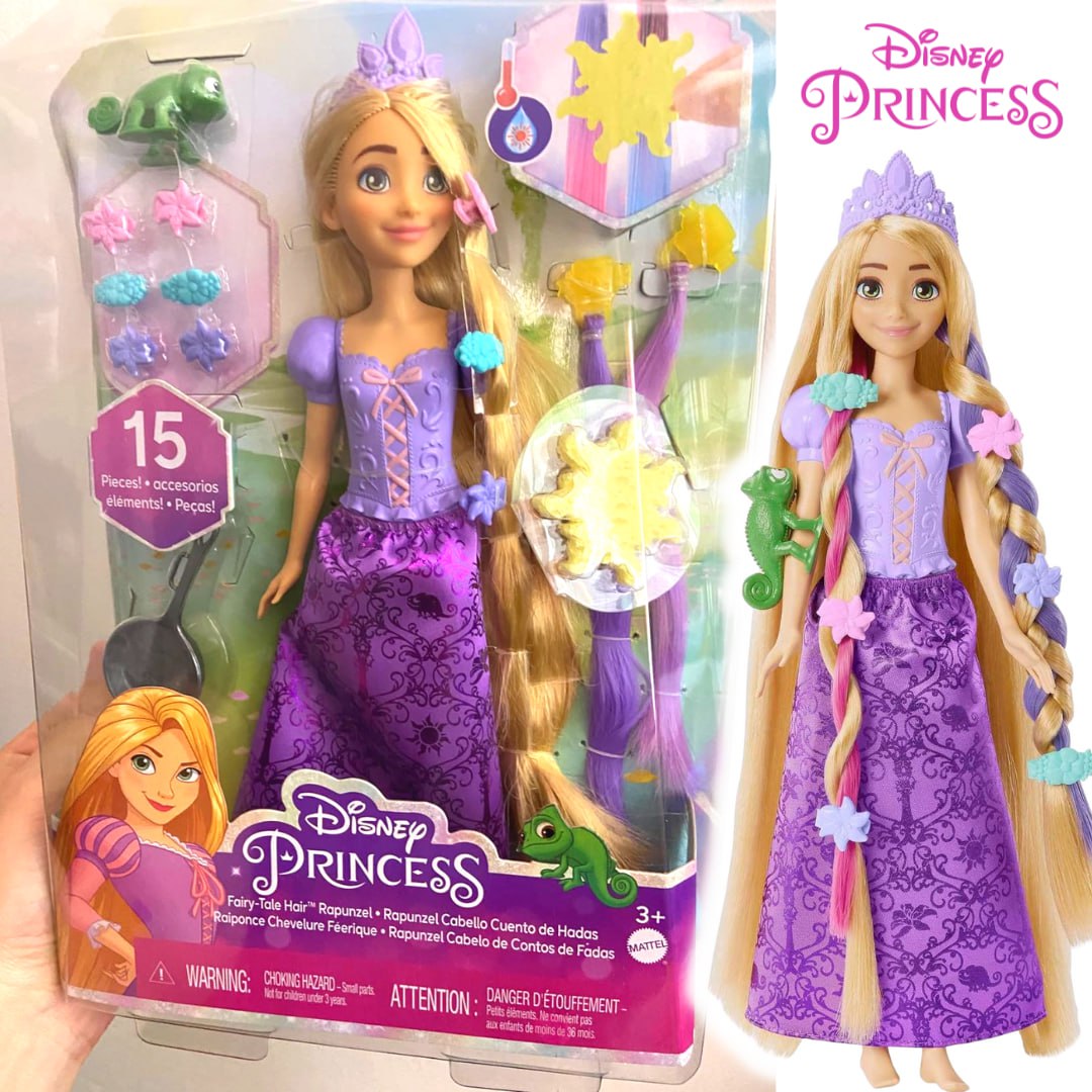 Disney Princesa Boneca Rapunzel Cabelo de Contos de Fadas na Amazon