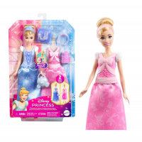 Disney Princesa, Brinquedo Mudança De Vestido Com 1 Boneca Cinderela E Roupas E Acessórios Temáticos, Mattel na Amazon