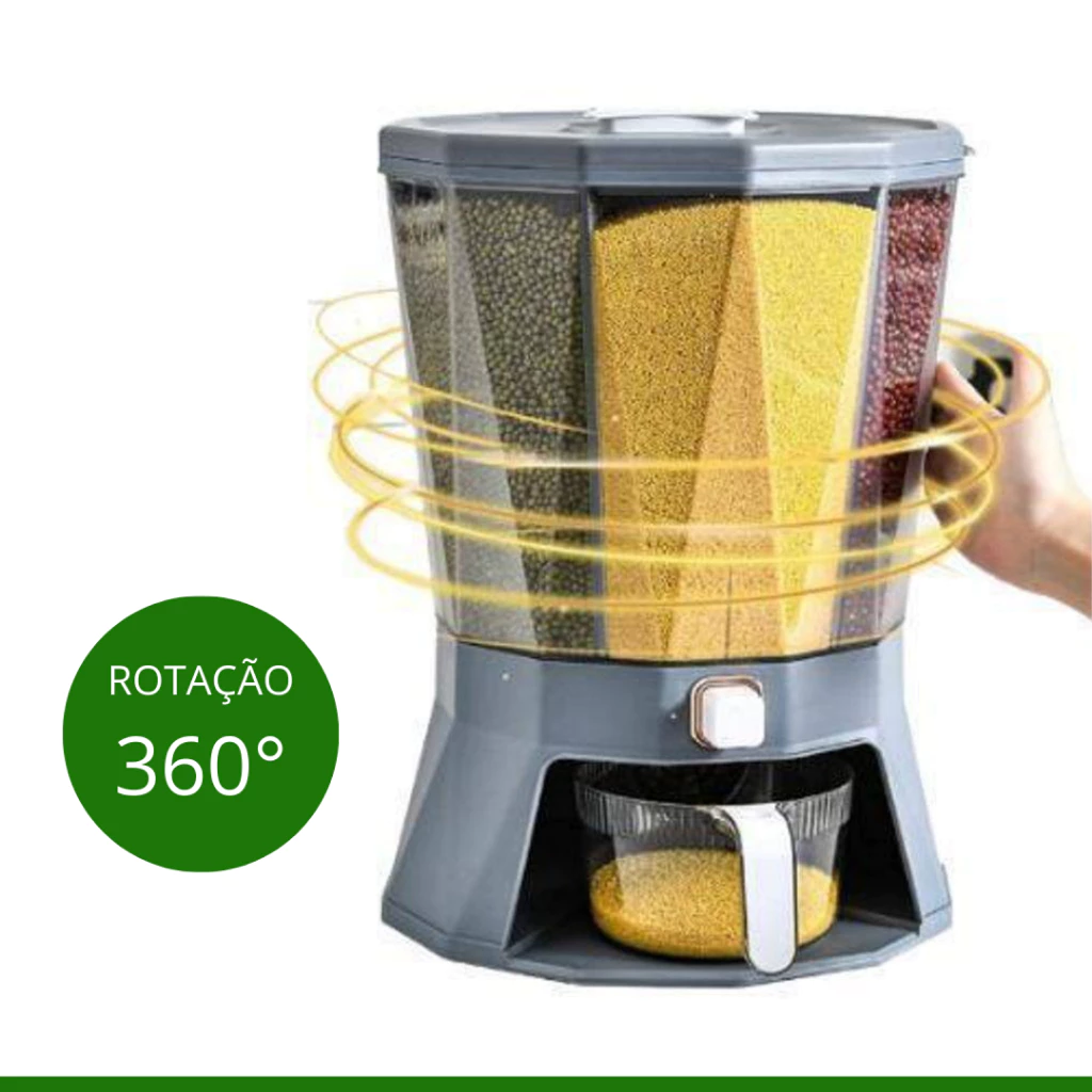 Dispenser Grande De Armazenamento De Alimentos Giratória Organizador De Cereais Recipiente Doméstico na Shopee