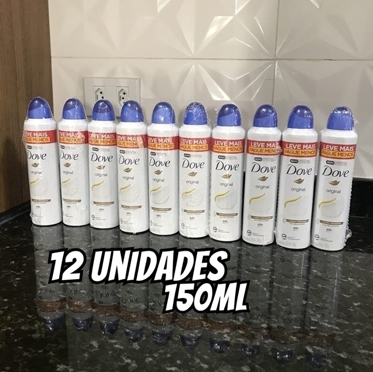 Dove 12 Unidades Desodorante Antitranspirante Aerossol Original 150ml na Amazon