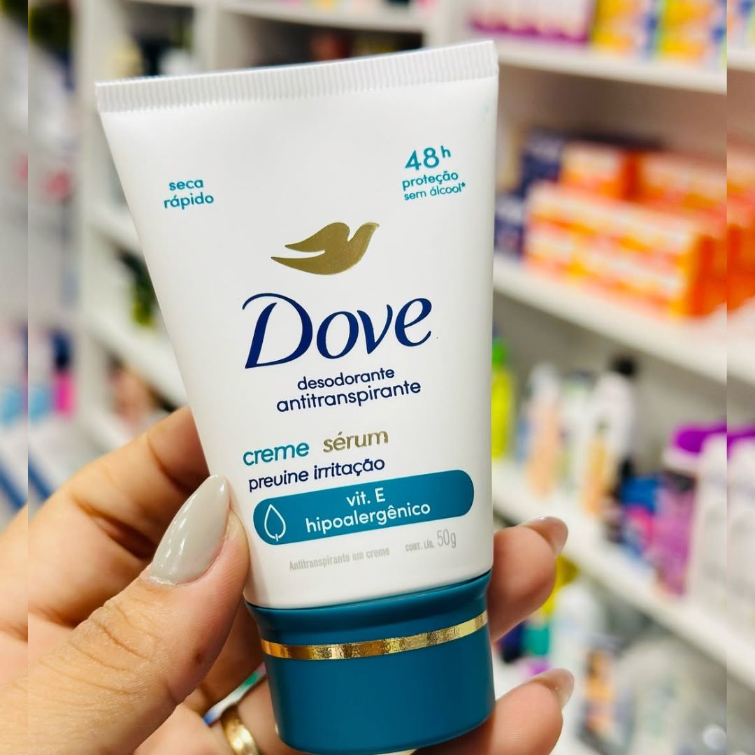 Dove Desodorante Antitranspirante em Creme Sérum Previne Irritação 50 G na Amazon