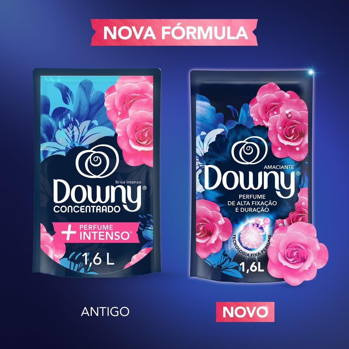 DOWNY Amaciante Concentrado Brisa Intenso 1.6L, Rende 6.4L, Perfume + Intenso na Amazon