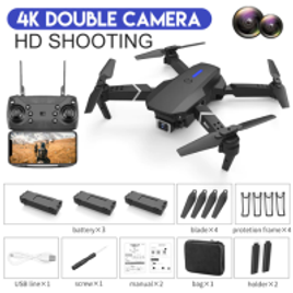 Drone Aircraft Profissional 4K UHD LS -E 88 Preto Bolsa 3B  - QJ na Aliexpress