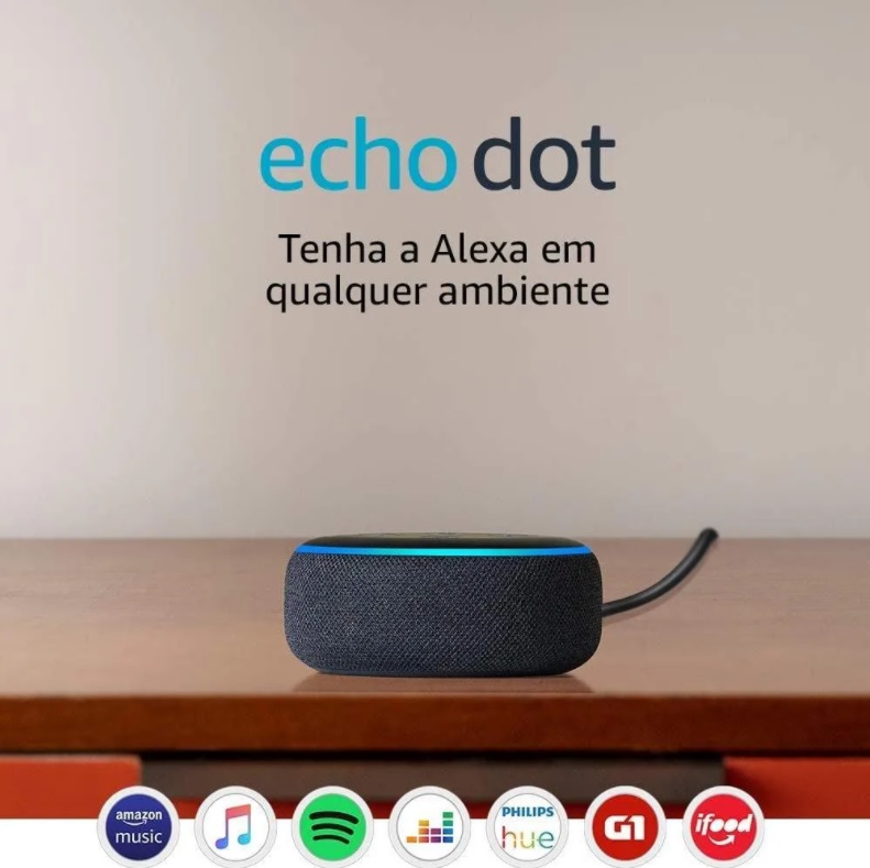 Echo Dot (3ª Geração): Smart Speaker com Alexa – Cor Preta na Amazon