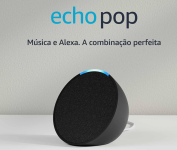 Echo Pop Smart speaker compacto com som envolvente e Alexa Preta na Amazon