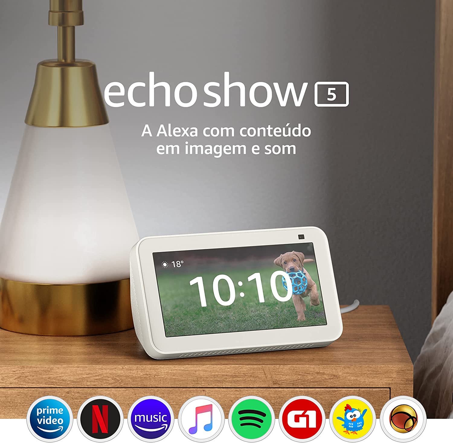 Echo Show 5 (2ª Geração) com Alexa, Tela 5 e Câmera de 2 MP, Branco – B08KGX1J6N – Amazon na Magazine Luiza