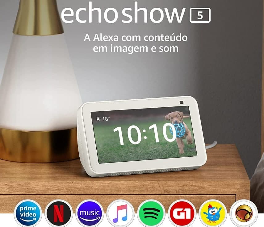 Echo Show 5 (2ª Geração) com Alexa, Tela 5 e Câmera de 2 MP, Branco – B08KGX1J6N – Amazon na Magazine Luiza