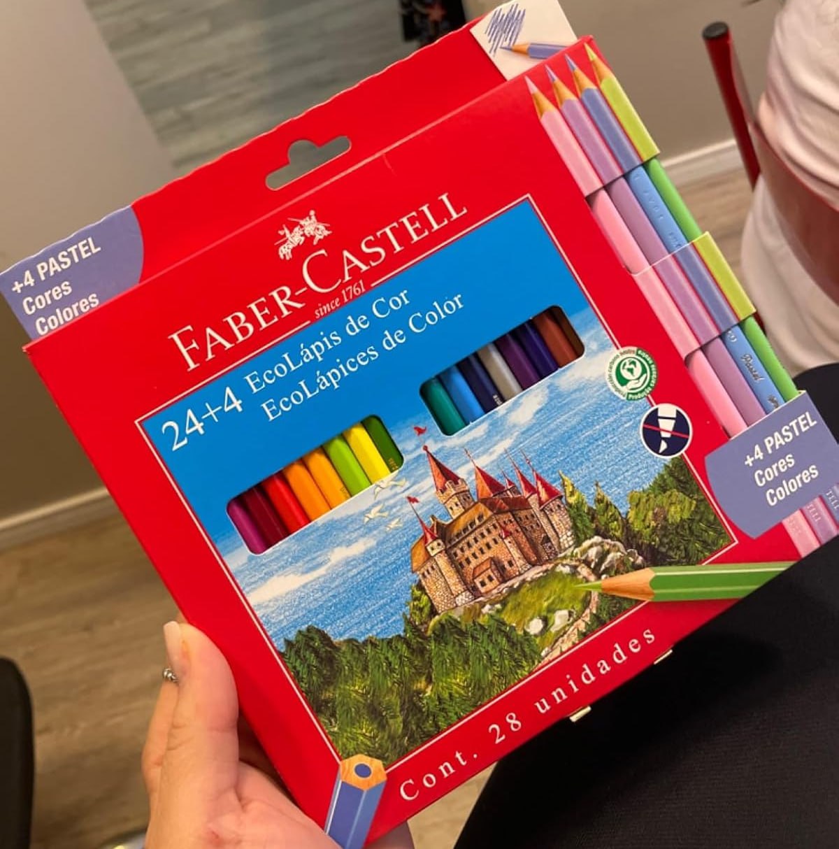 Ecolapis de cor, Faber-Castell, 120124+4P, Com + 4 pastel, estojo com 24 cores, Multicor na Amazon