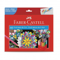 EcoLapis De Cor Faber-Castell 60 Cores, Faber-Castell, 120160G, Multicor na Amazon
