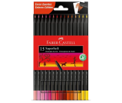 Ecolápis de cor, Faber-Castell, supersoft, 120715SOFTCQ, 15 cores tons quentes, Multicor na Amazon
