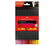 Ecolápis de cor, Faber-Castell, supersoft, 120715SOFTCQ, 15 cores tons quentes, Multicor na Amazon