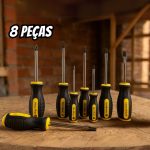 EDA Chaves De Fenda E Phillips  Amarelo/ Cinza 8 Peças na Amazon