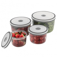 Electrolux - Kit Potes De Plástico Hermético, Redondo, Transparente/Branco, 4 Unidades na Amazon