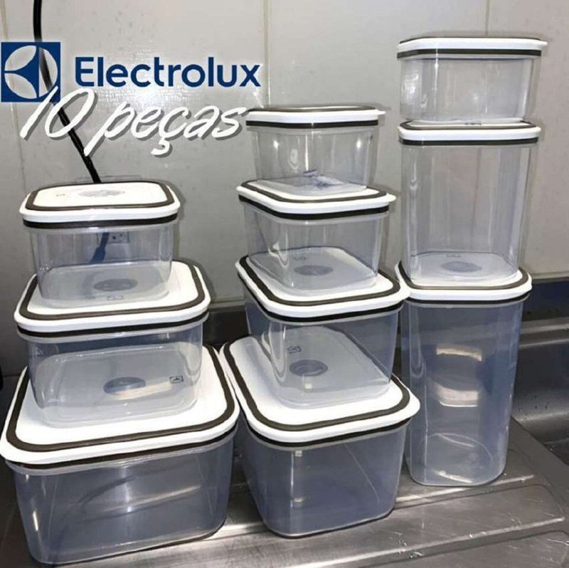 Electrolux – Kit Potes de Plástico Hermético, 10 unidades na Amazon