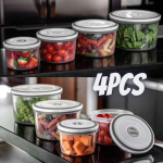 Electrolux – Kit Potes de Plástico Hermético, Redondo, Transparente/Branco, 4 unidades na Amazon