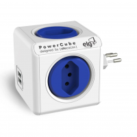 ELG, PWC-R4U, PowerCube USB, Filtro De Linha, Multiplicador 4 Tomadas Bivolt Com 2 Portas USB 2.4A, Disjuntor Integrado De 10A, Branco E Azul na Amazon