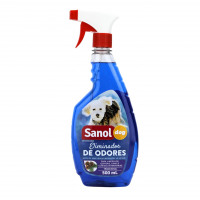 Eliminador De Odores Para Cães E Gatos, Tradicional - Gatilho, Sanol Dog, 500ml, Azul na Amazon