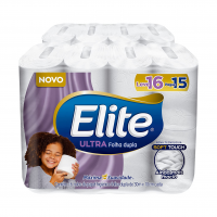 Elite Dualette Ultra - Papel Higiênico, Folha Dupla, 16 Rolos na Amazon